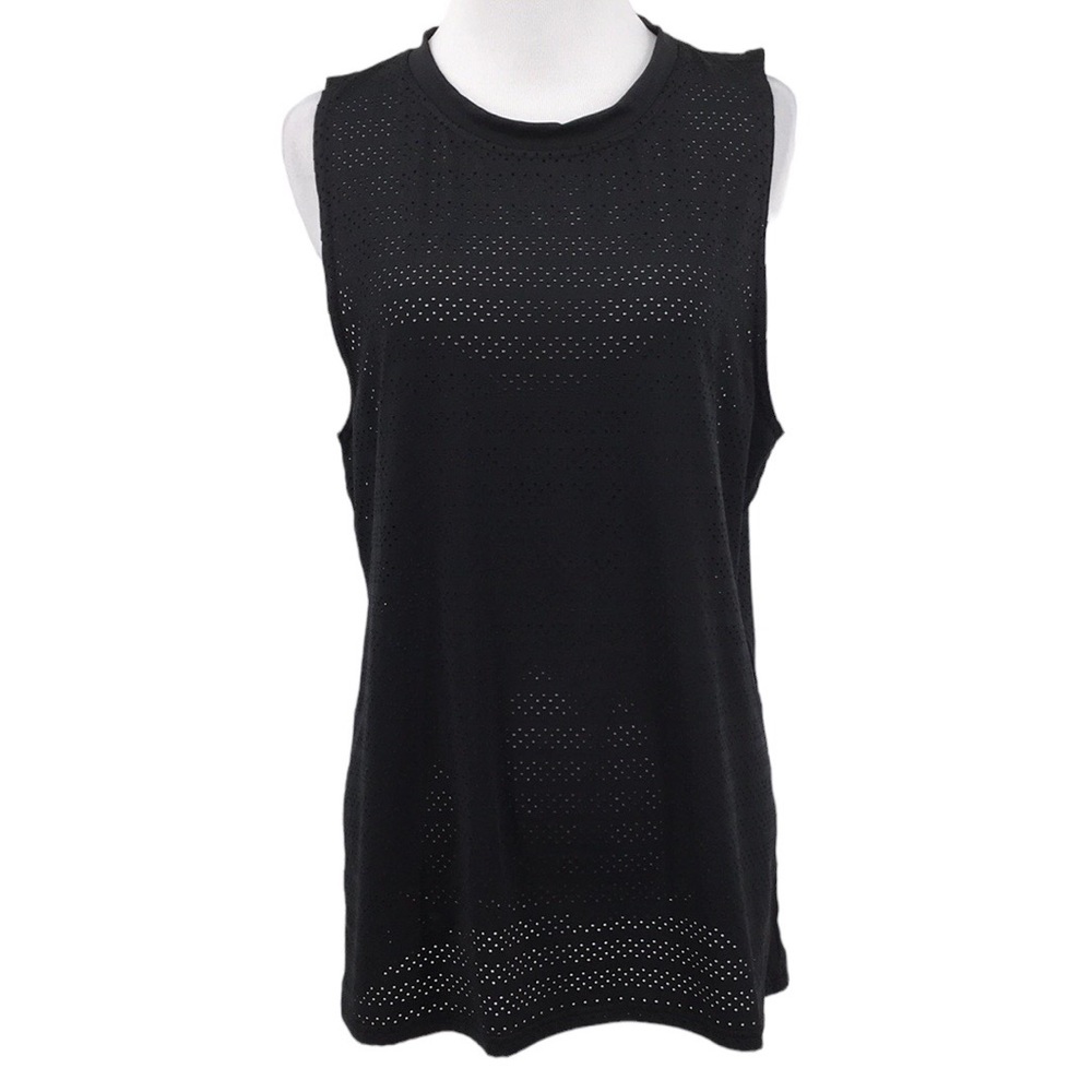 Zyia Active‎ Black Mesh Net Tank Top Womens Large Tunic Exercise